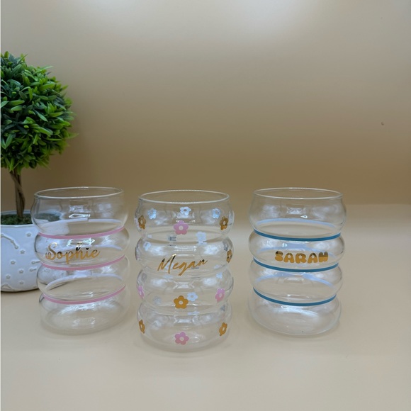 Glass coffee Tumbler, Iced Coffee Glass Wave, Retro Iced Coffee Cup 18 Oz - Picture 6 of 7